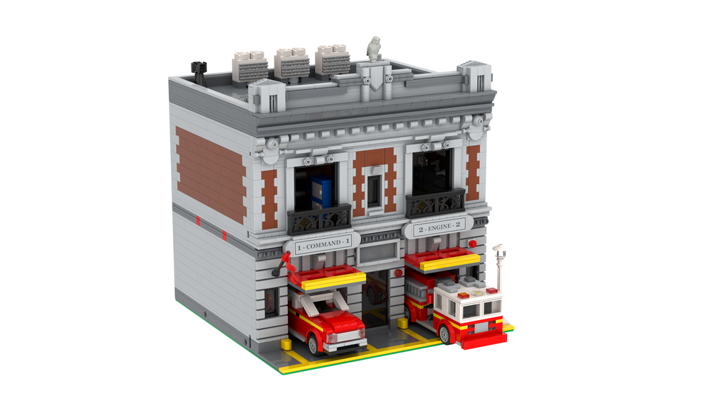 LEGO MOC Modular New York Firehouse by Creable Rebrickable Build with LEGO