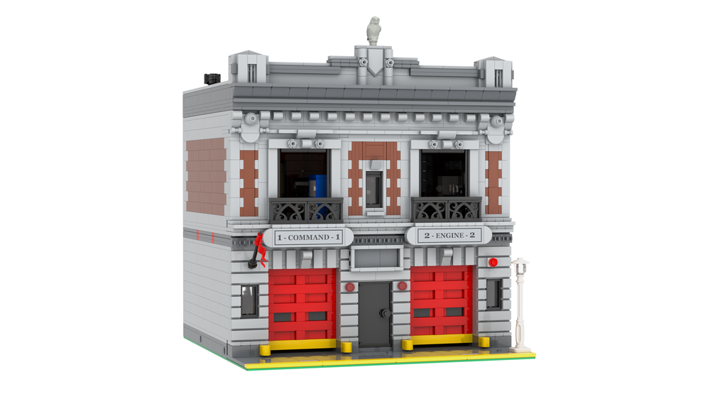 LEGO MOC Modular New York Firehouse by Creable Rebrickable Build with LEGO