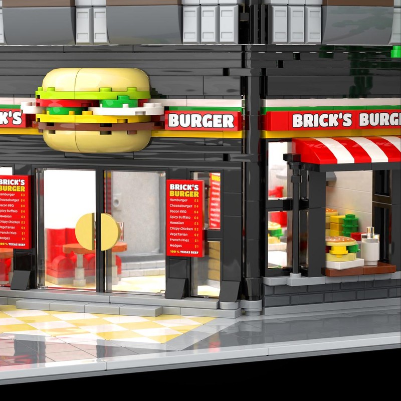 LEGO MOC-165795 Modular Burger Restaurant – City Fast Food Building by ...