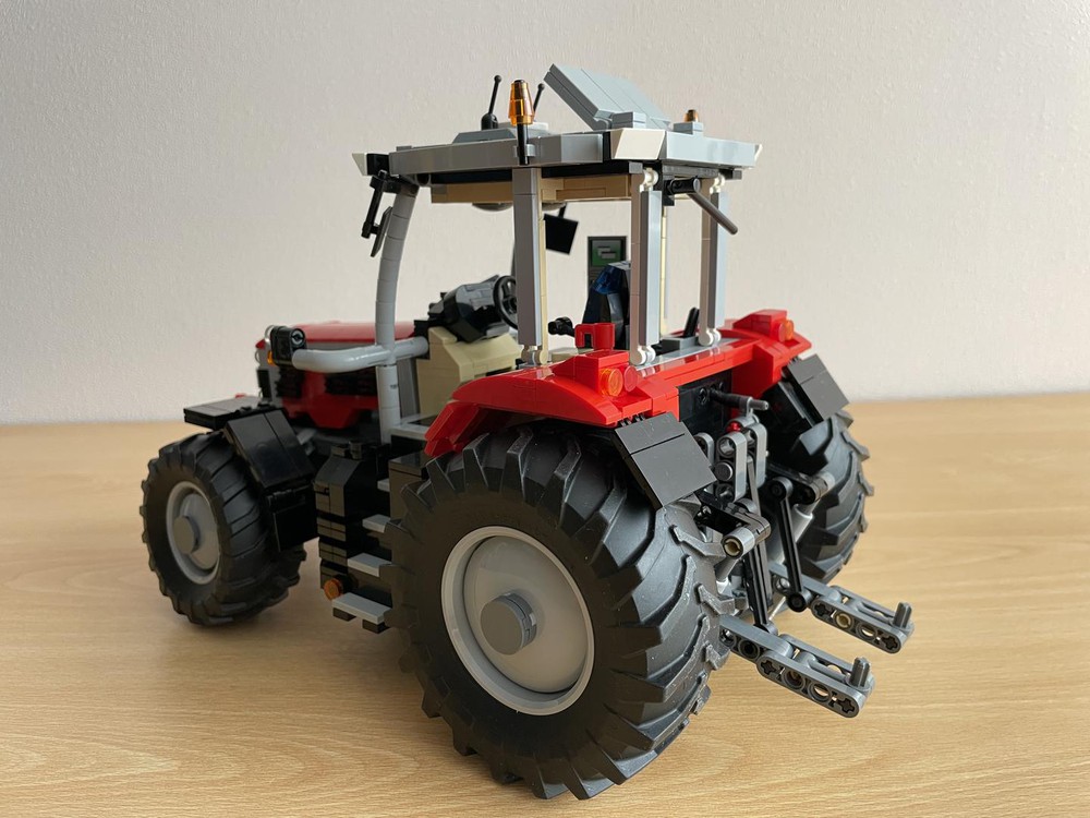 LEGO MOC Tractor Massey Ferguson 7S motorized by Ron bricks Rebrickable Build with LEGO