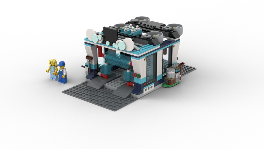 LEGO MOC-166067 Modular Car Wash - Modification of 2x Sets 60362