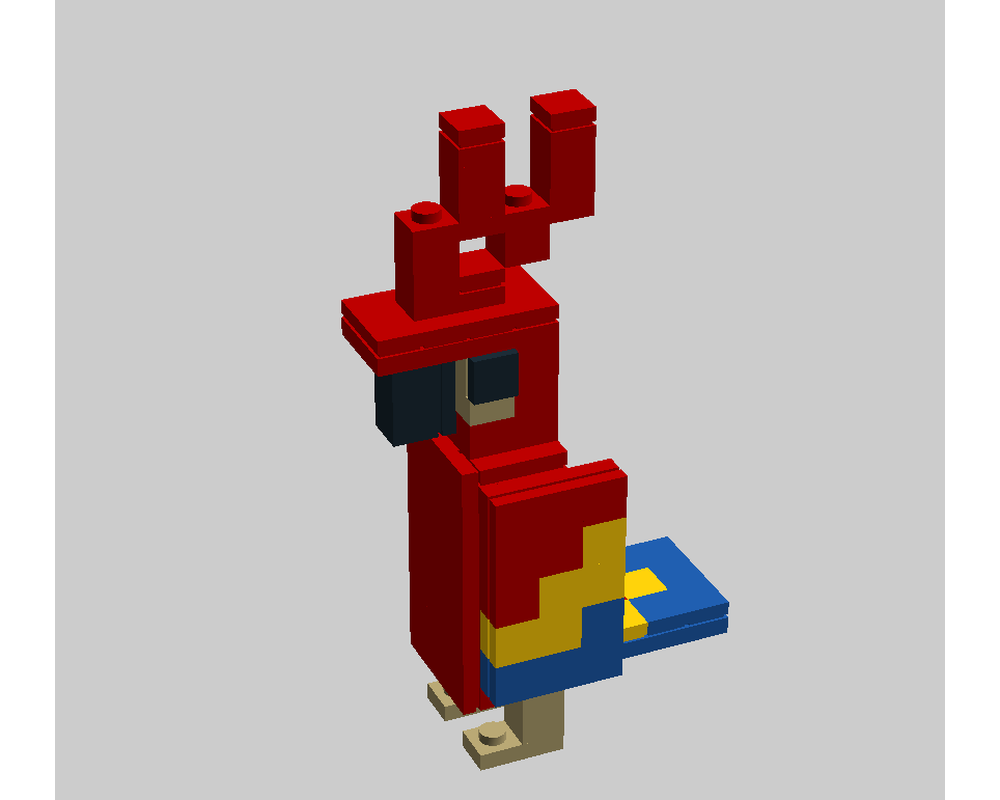 Lego Moc Miniature Minecraft Parrot By Pondering Peregrine Rebrickable Build With Lego