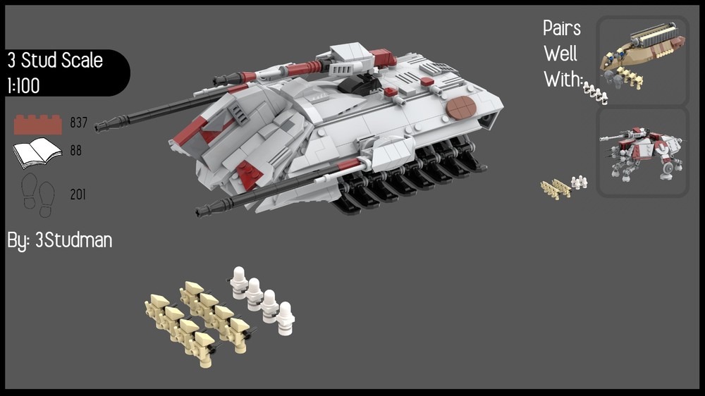 LEGO MOC 3 Stud Scale UT-AT by 3studman | Rebrickable - Build with LEGO