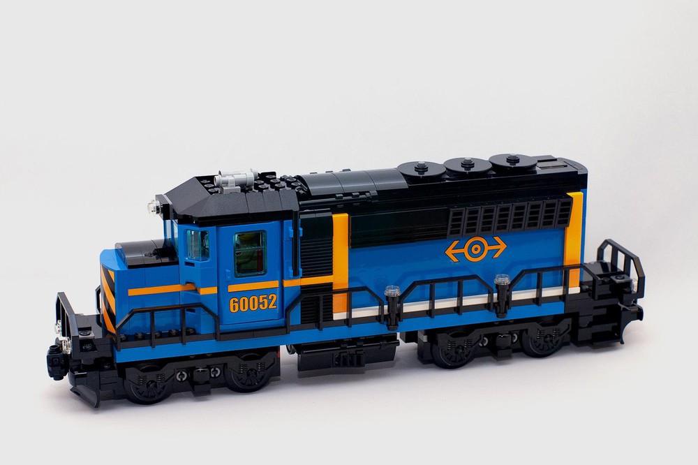 LEGO MOC Dressed-up 60052 Cargo Train Engine by timeremembered | Rebrickable Build with LEGO