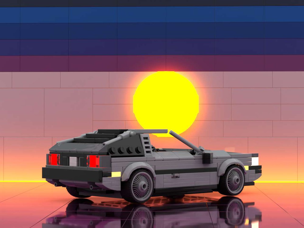 Stock DeLorean DMC-12 made from my DeLorean time machine moc (render). : r/ lego