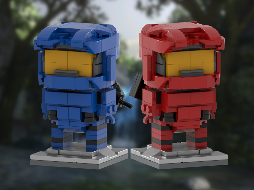 LEGO MOC Red/Blue Halo Spartan Brickheads by Bucktopus