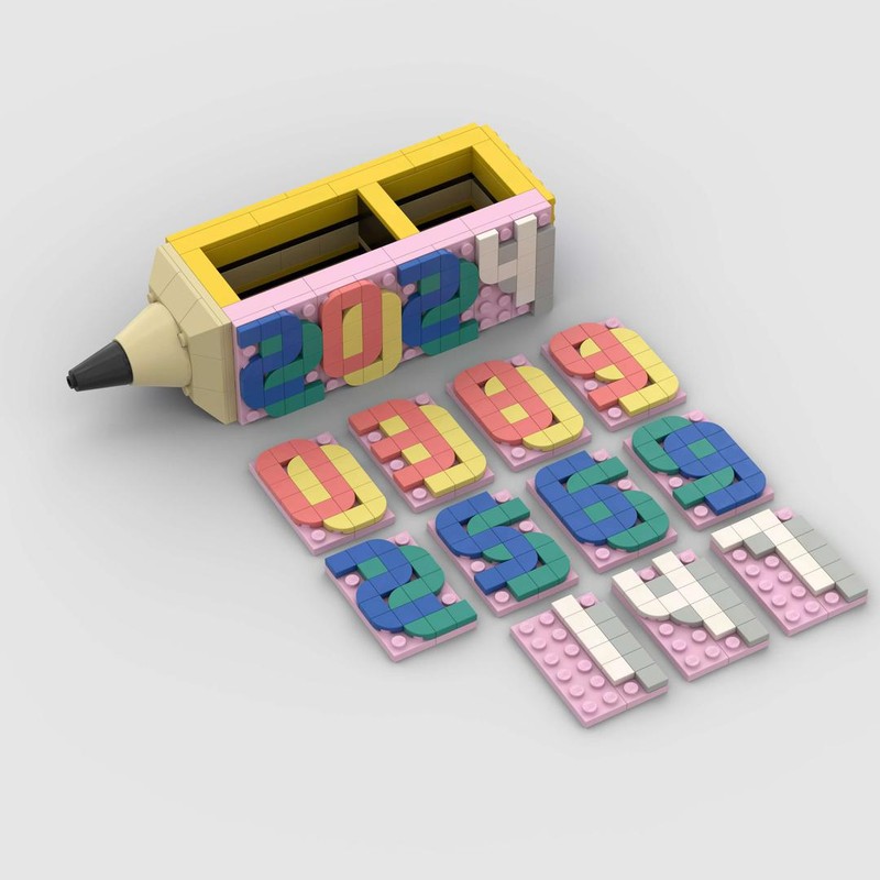 LEGO MOC Pencil Holder with Calendar by uminuo Rebrickable Build