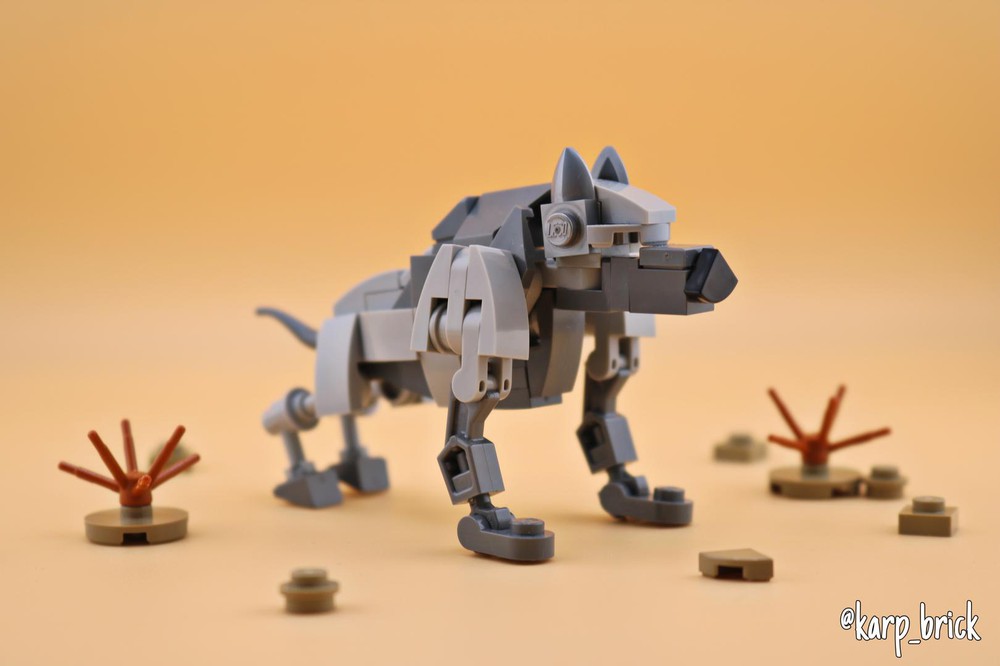 LEGO MOC Gray Wolf - Warg by karp_brick | Rebrickable - Build with LEGO