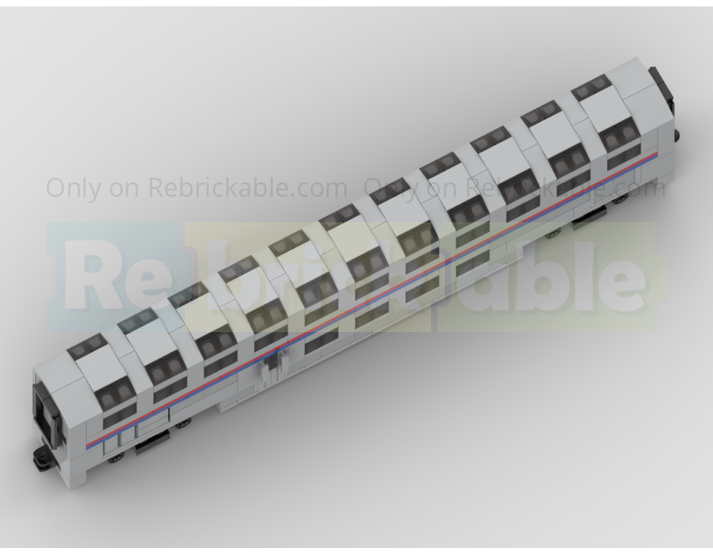 LEGO MOC-170099 4-Wide Am Trak Superliner Passenger Observation