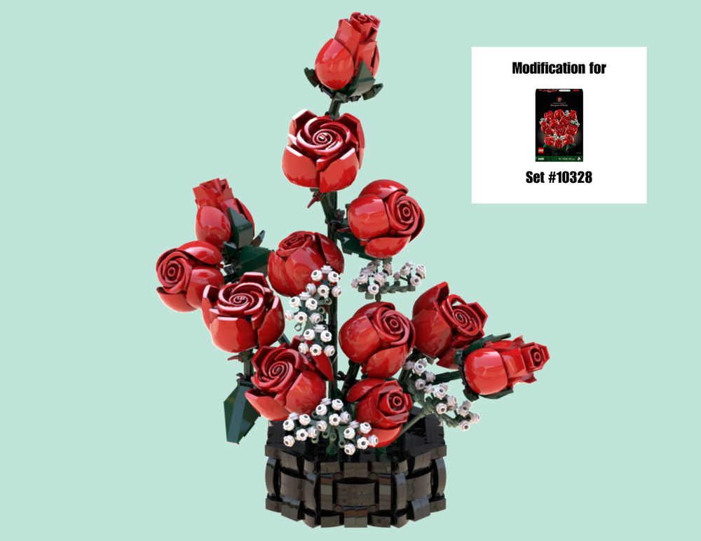 LEGO MOC Bouquet of Roses Pot Arrangement by NicePartsUsage