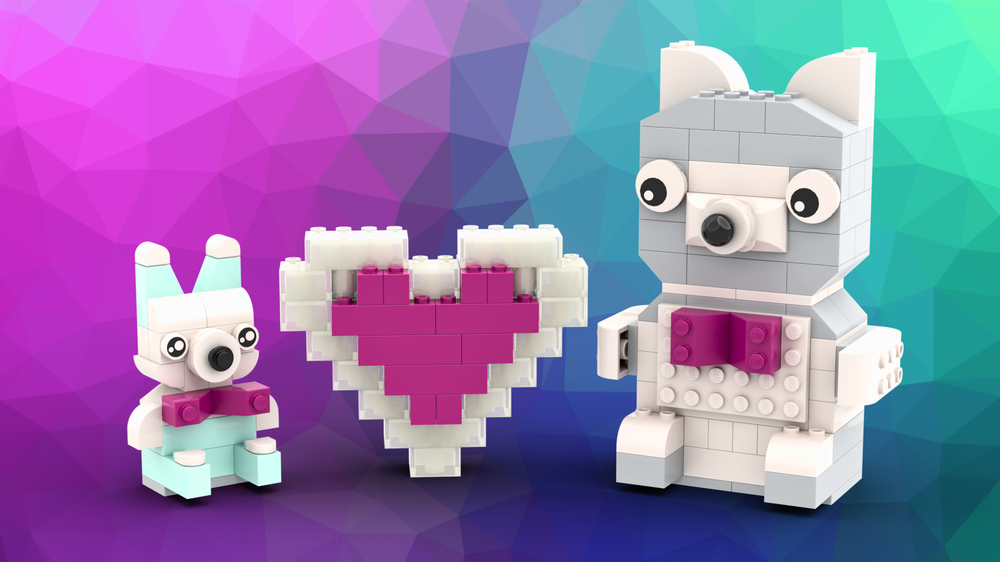 LEGO MOC 11033 Heart, Teddy bear and Bunny by Lenarex | Rebrickable ...