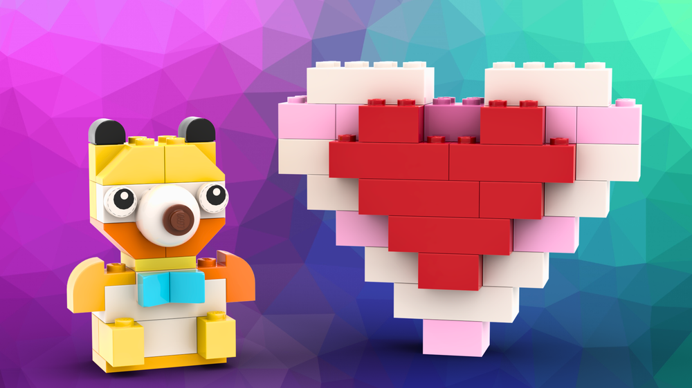 LEGO MOC 11029 Teddy bear and heart by Lenarex | Rebrickable - Build ...