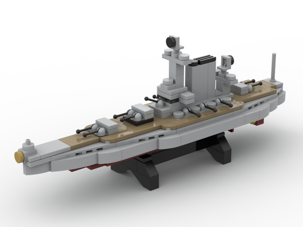 LEGO MOC Miniature Battleship by SkyBlueAviator Rebrickable Build with LEGO