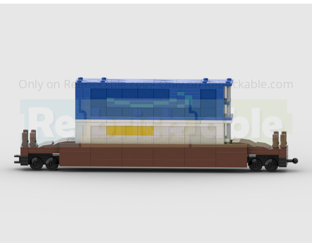 LEGO MOC-171952 4-Wide BNSF Freight Train Container Wagon Double