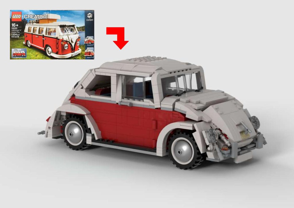 LEGO MOC Volkswagen Type 1 Beetle Kafer Split Screen 1952 by Bl4ckP4nt3r Rebrickable Build with LEGO