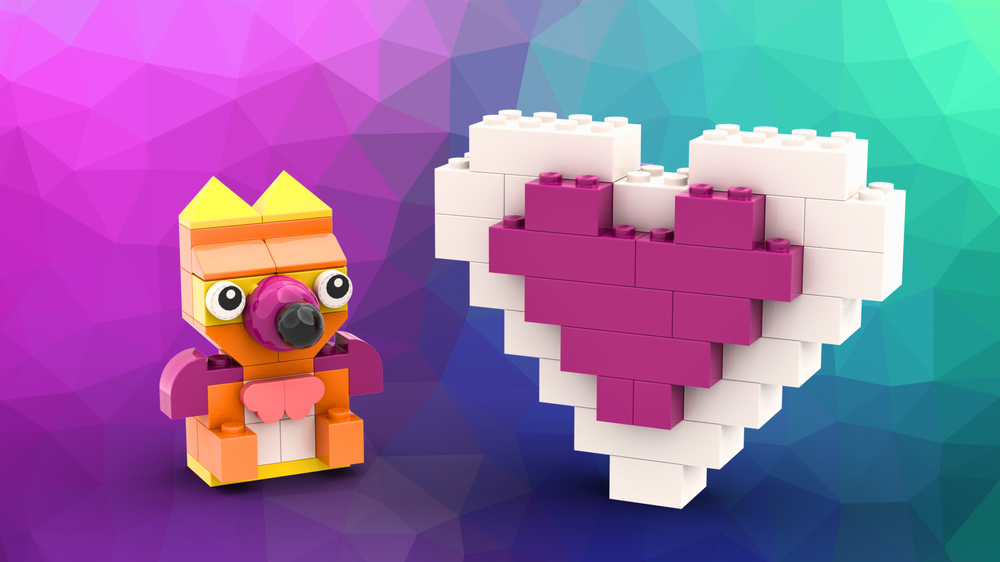 LEGO MOC 11022 Teddy bear and heart by Lenarex | Rebrickable - Build ...