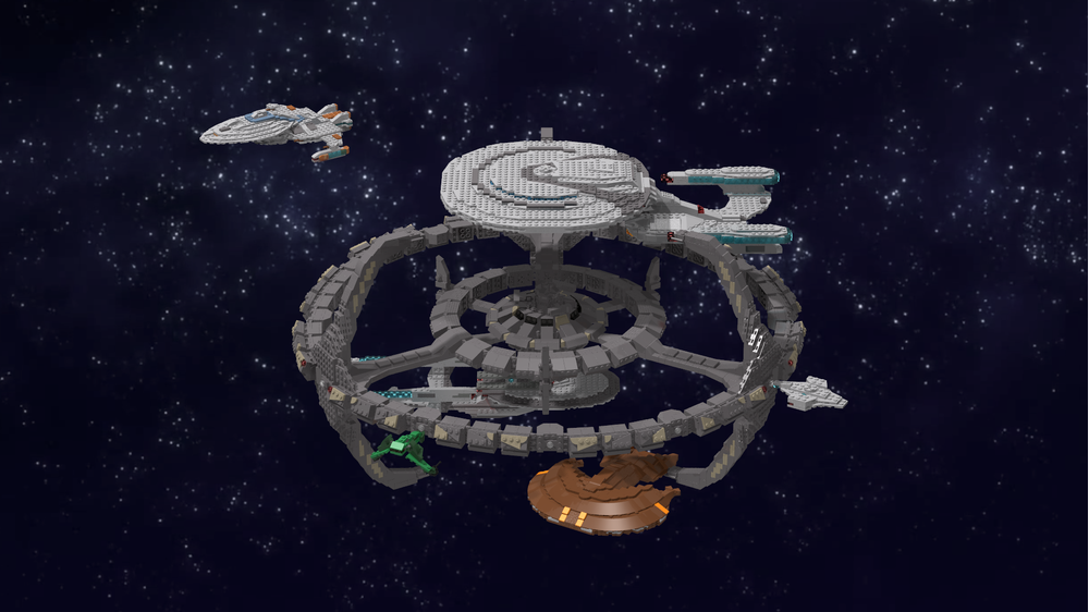 LEGO MOC Deep Space Nine Cardassian Nor-Type Space Station + Scale