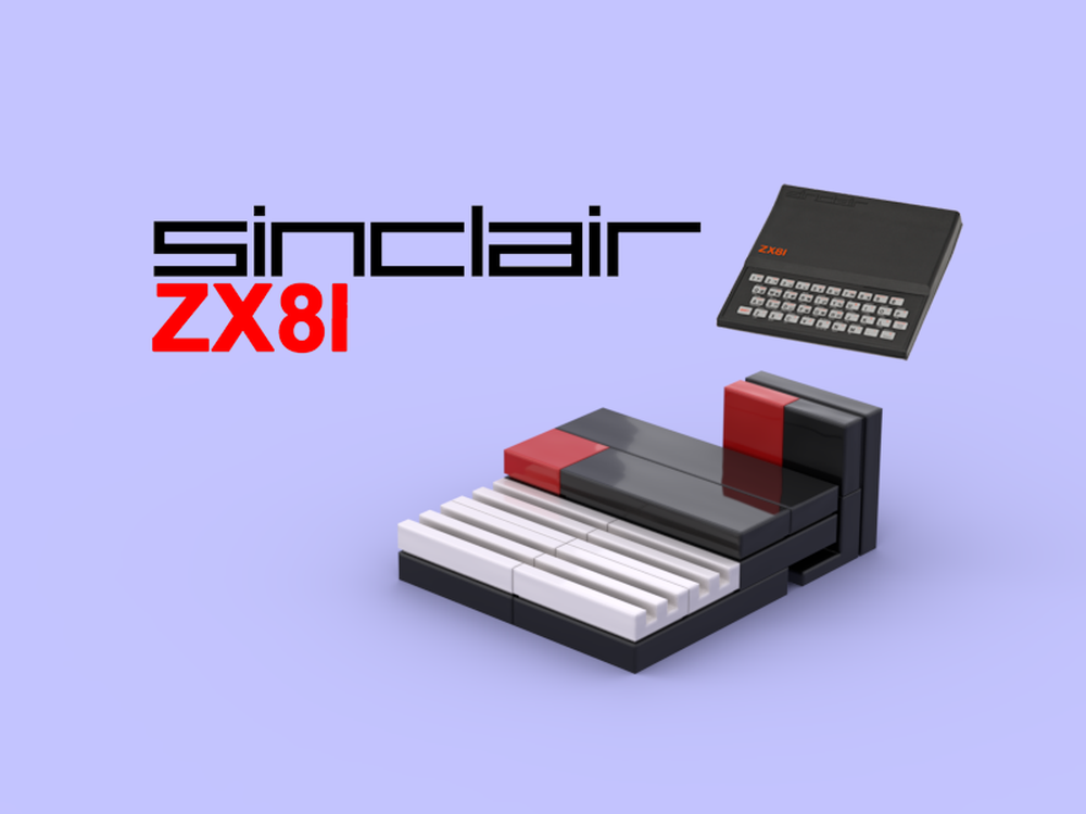 LEGO MOC Sinclair ZX81 with 16KB-RAM module in micro-scale by