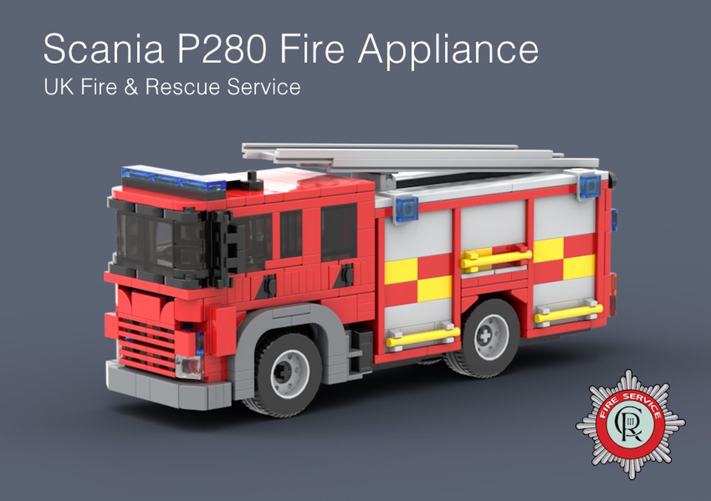 LEGO MOC Scania P280 - UK Fire Engine by Lazy_Bricks33 | Rebrickable ...