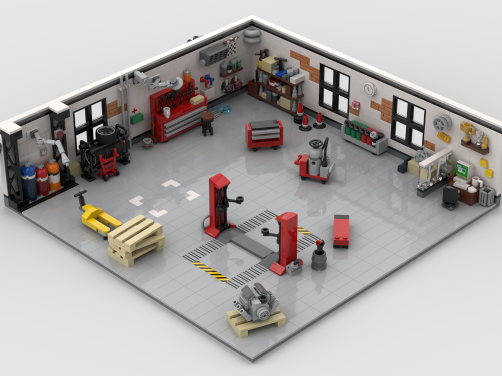 LEGO MOC Tuning Garage with Accessories by toms8wides