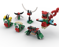 Mystical creatures --- red and green