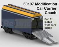 60197 Car Carrier Coach Modification - Can Fit 6 Stud Wide Car Inside