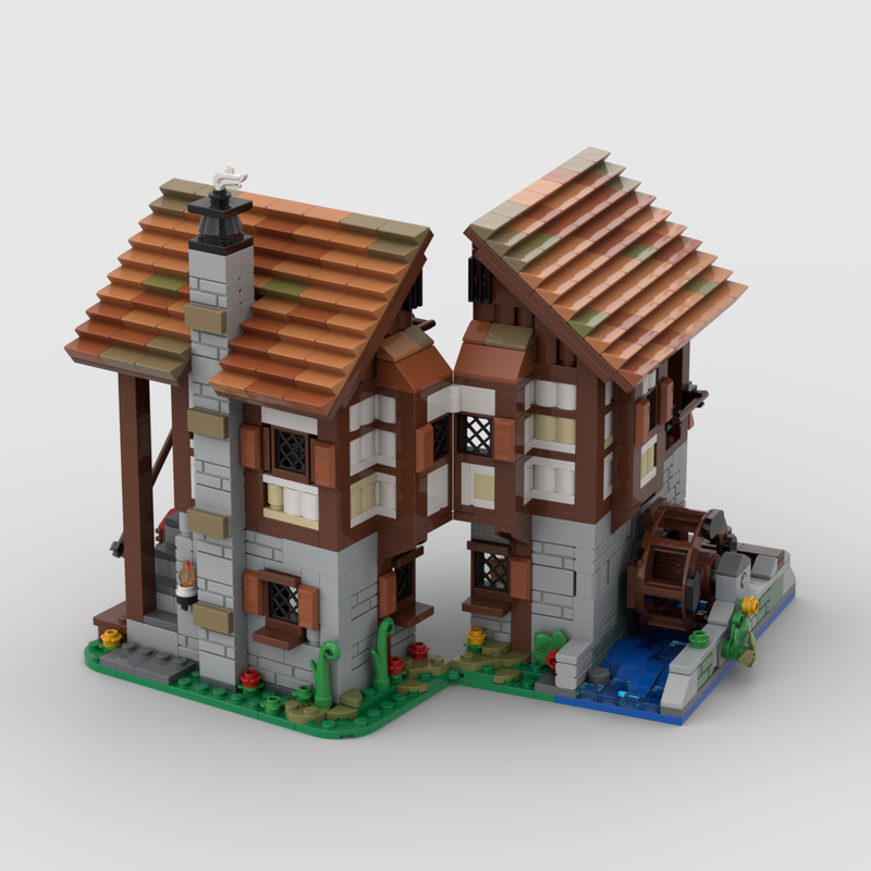 LEGO MOC Water Mill - Medieval Village by MidiBricks | Rebrickable ...