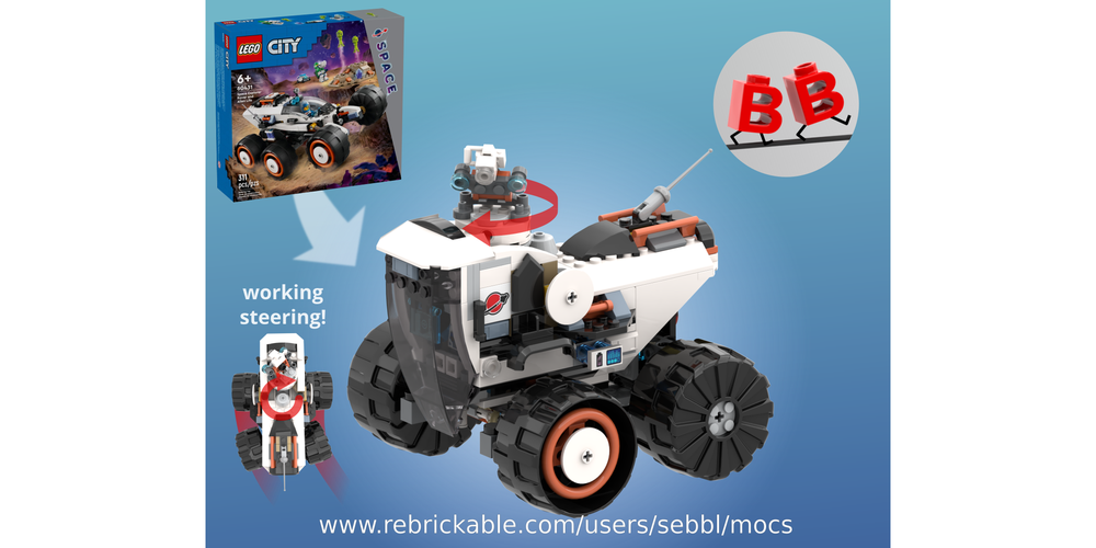 LEGO MOC 60431: Technic Functions! - Space Rover with Steering