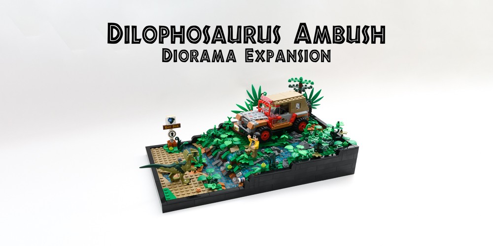 Dilophosaurus Ambush Diorama Expansion by Virox Bricks