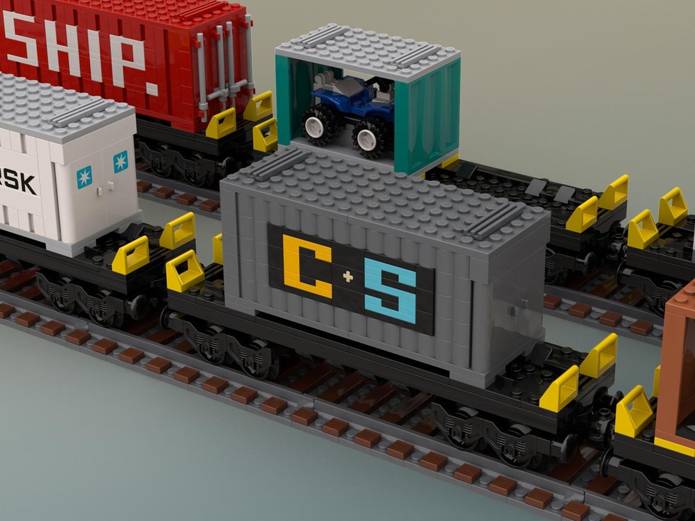 LEGO MOC-173375 Flatbed Car + Shipping Container (24L) by jamisonwieser ...
