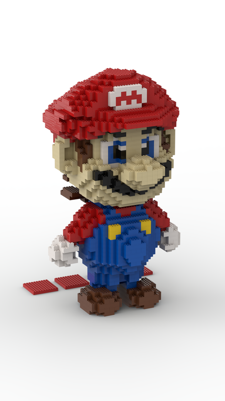 LEGO MOC Super Mario Large minifigure 75cm high (Mega Mario) by water ...