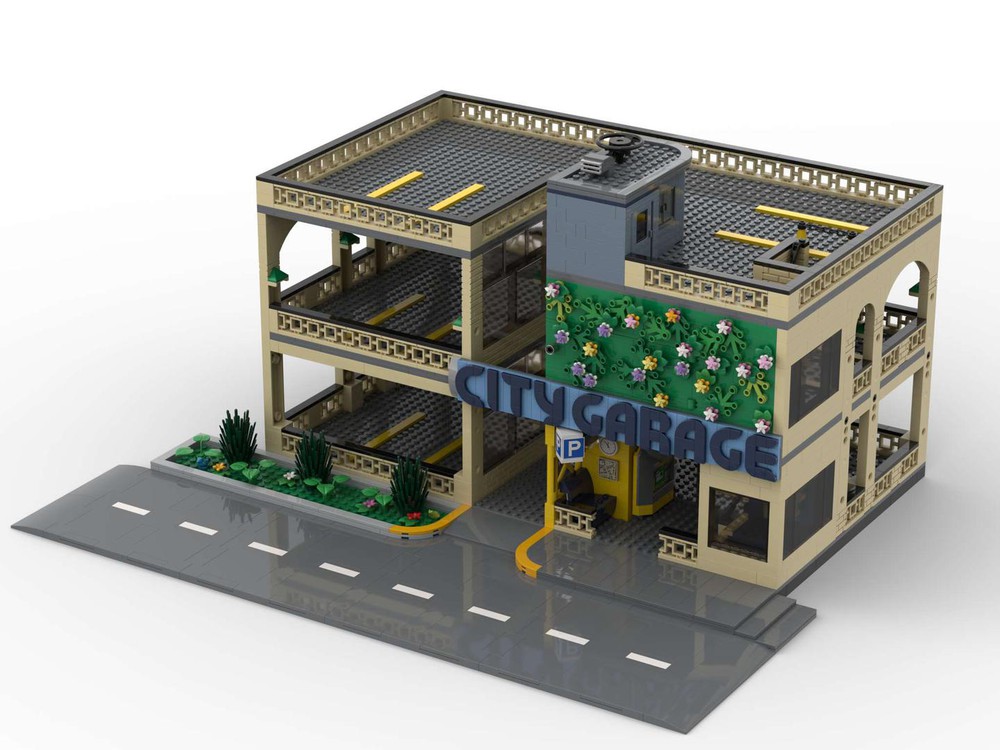 LEGO MOC City Garage with car elevator by Michi_R | Rebrickable - Build ...