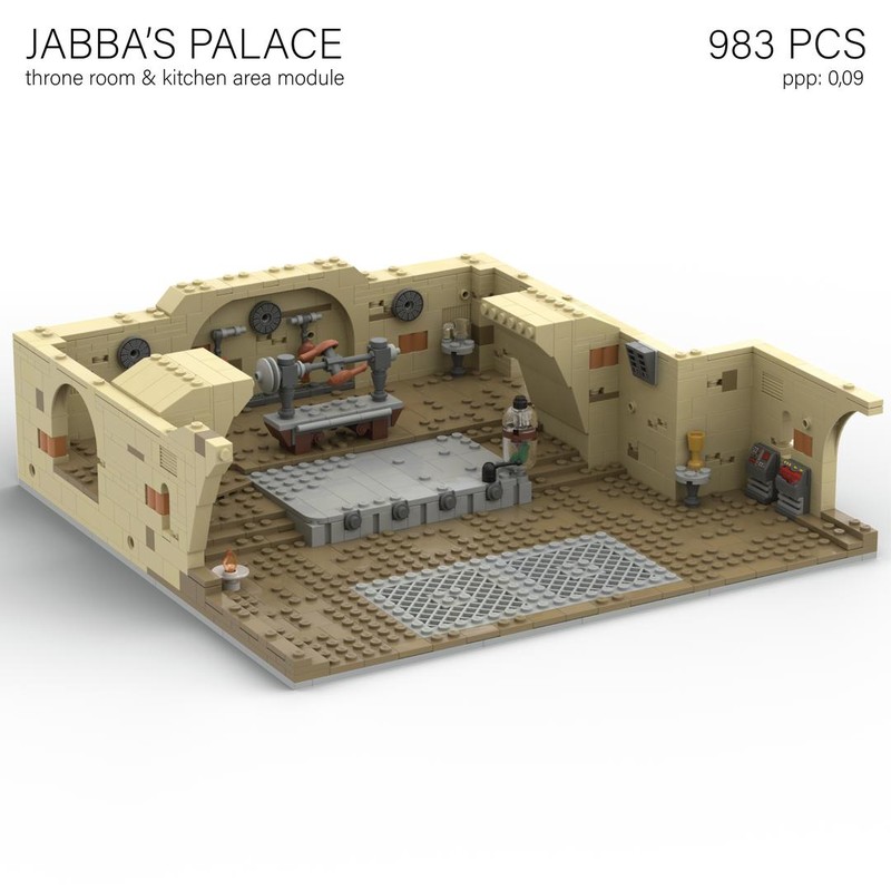 LEGO MOC Jabba's Palace, Module I: Throne Room Kitchen Area by