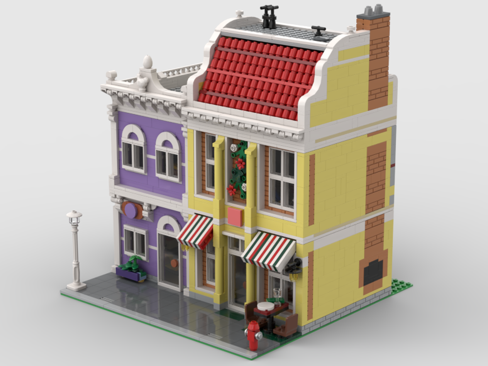 LEGO MOC Modular Pizzeria & Tailor Workshop by Dioxity | Rebrickable ...