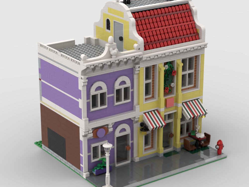 LEGO MOC Modular Pizzeria & Tailor Workshop by Dioxity | Rebrickable ...