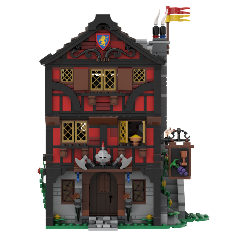 LEGO MOC Guarded Inn - Medieval Town Square 10332 Modification Castle
