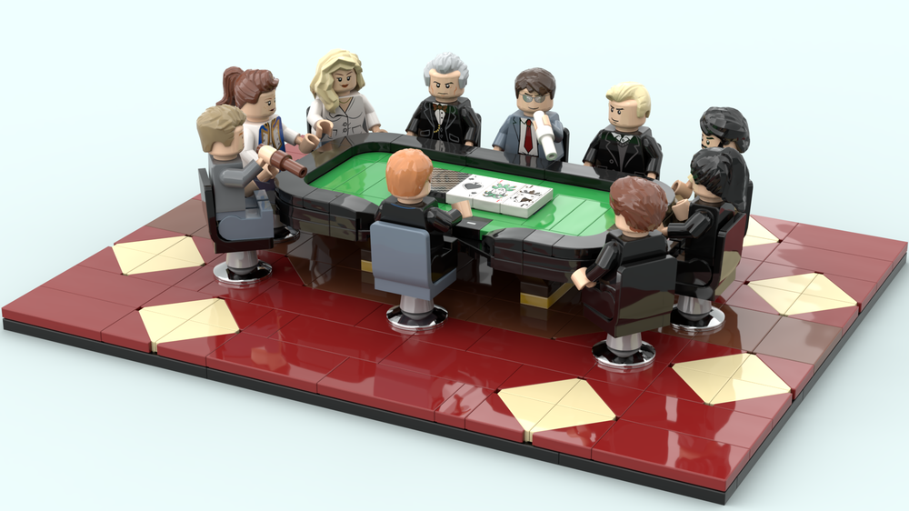 LEGO MOC Poker table 9 seats plus dealer seat by legoalfactotum Rebrickable Build with LEGO