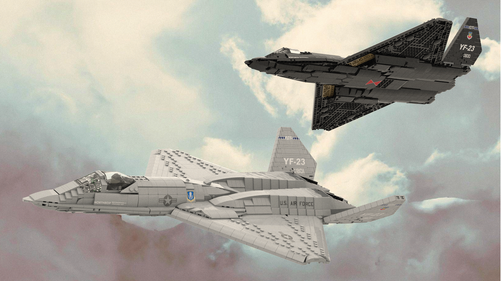 LEGO MOC 1:35 Scale YF-23 Grey Ghost & Black Widow II by
