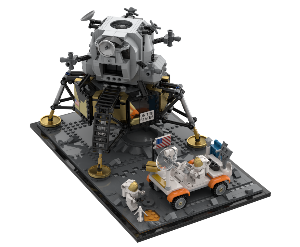 LEGO MOC Apollo Lunar Roving Vehicle with lunar surface Apollo