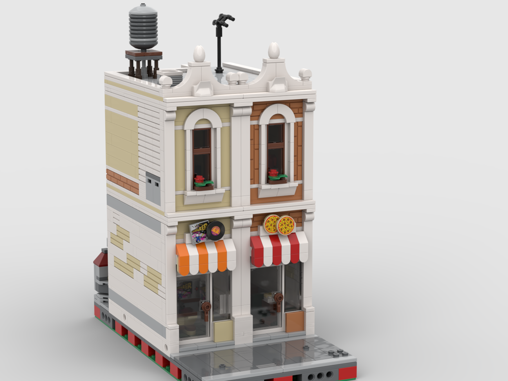 LEGO MOC VHS Shop and Pizzeria Modular (16X32) (continuation of Police ...