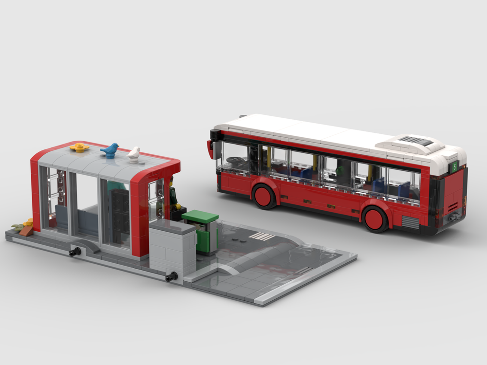 LEGO MOC Modular Corner Bus Stop by lunabricks | Rebrickable - Build ...