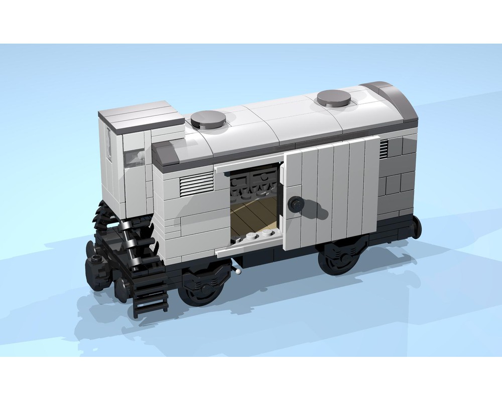 Lego Moc 4 Wheel Reefer With Brakeman S Cab V 2 By Echaton Rebrickable Build With Lego