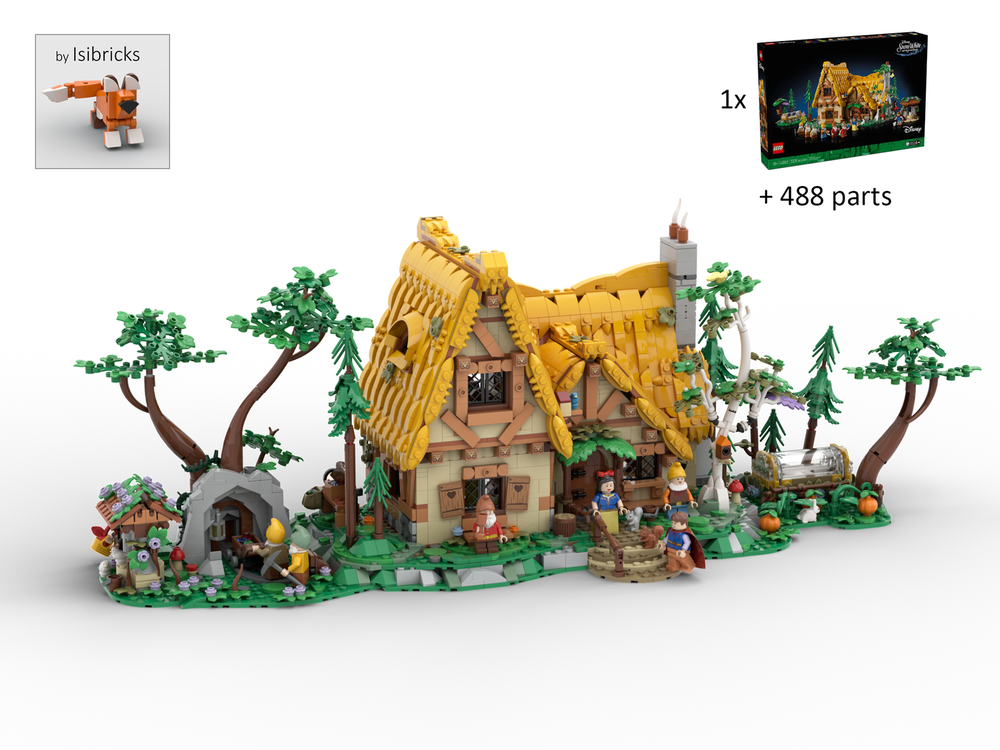 LEGO MOC Snow White Cottage Base Extension by Isibricks Rebrickable