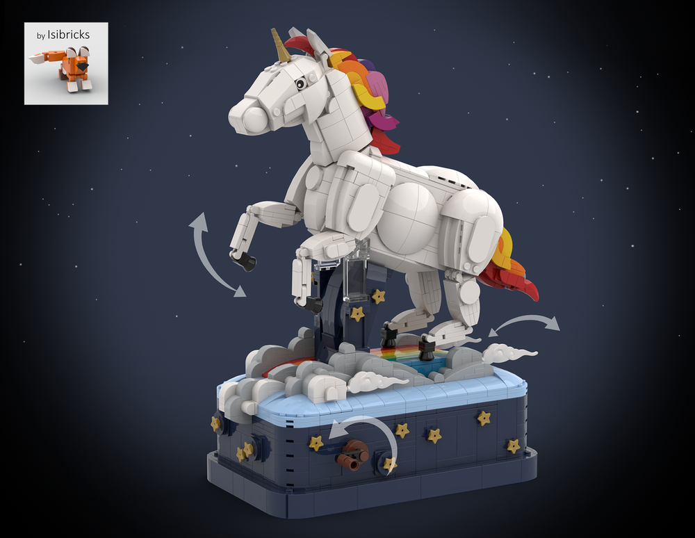 LEGO MOC Unicorn Kinetic Sculpture by Isibricks | Rebrickable - Build ...