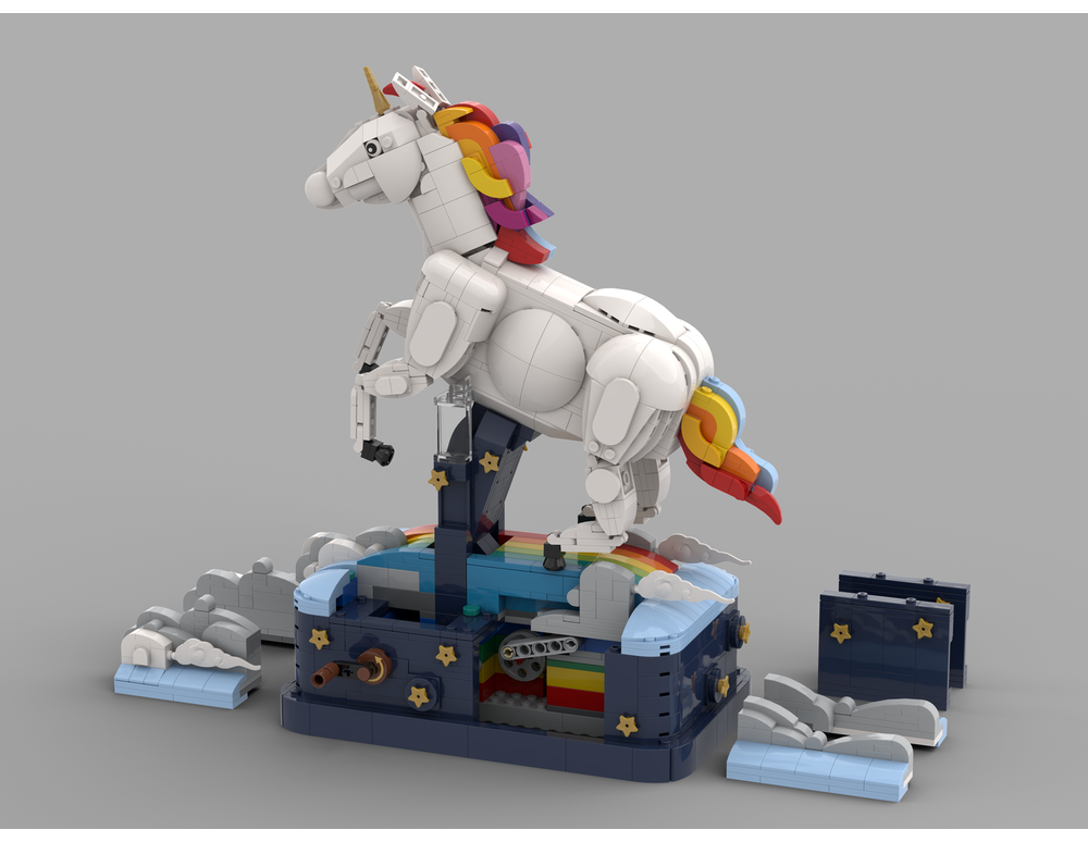 LEGO MOC Unicorn Kinetic Sculpture by Isibricks | Rebrickable - Build ...