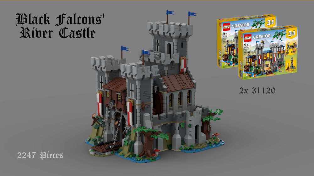 LEGO MOC Black Falcons' River Castle by TommyP | Rebrickable - Build ...