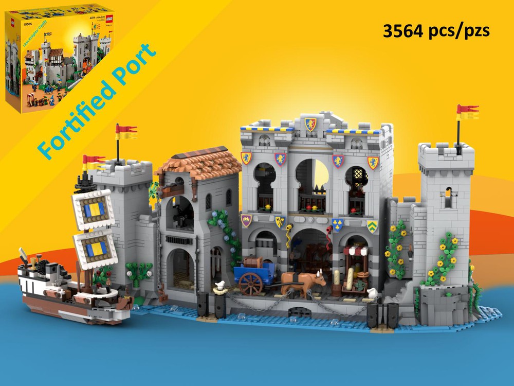 LEGO MOC Fortified Port - 10305 Lion Knights' Castle Alternative Build ...