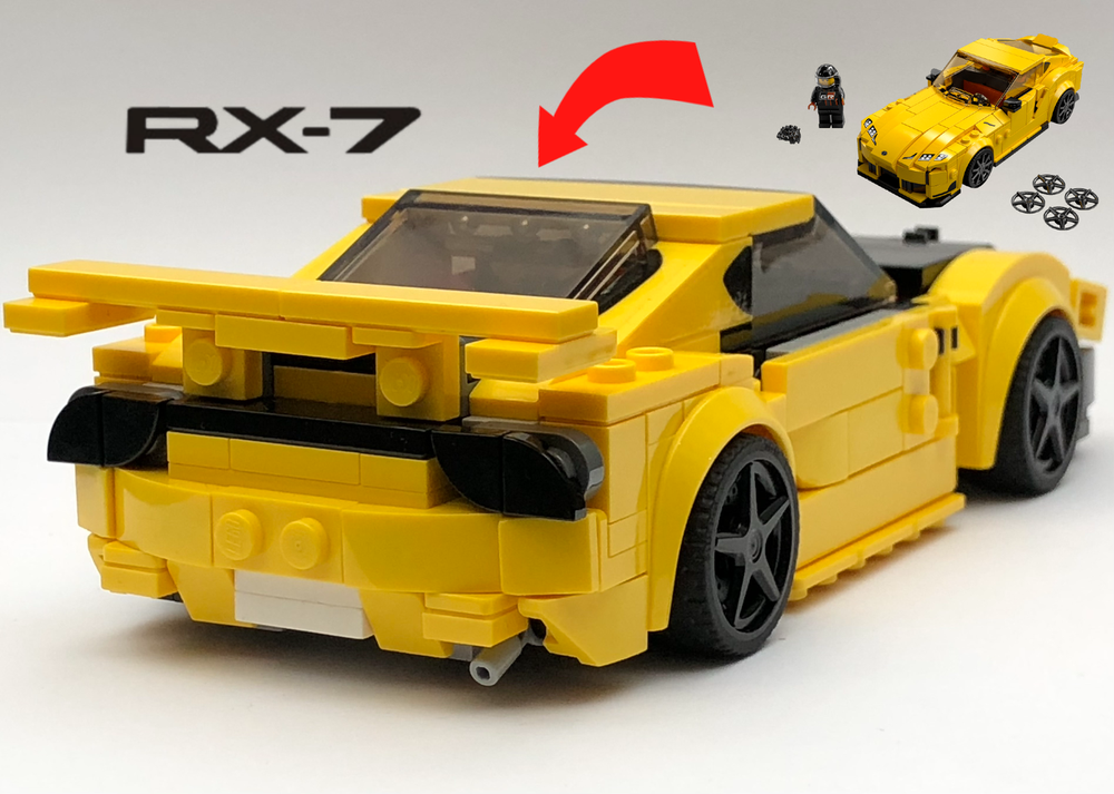 リースRX デッキ LEGO MOC 76901 Mazda RX-7 FD3S from Initial D [Opening Doors