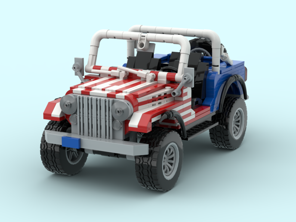 1982 Jeep CJ-7  Santini Air  con gráficos de la bandera