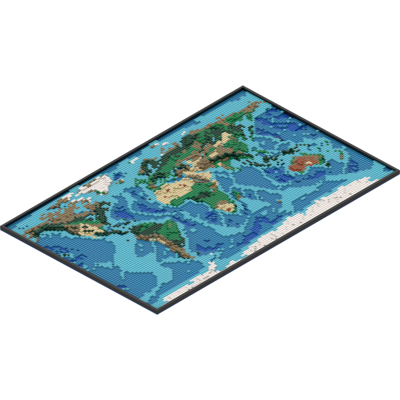 Topographical, Colored World Map V3
